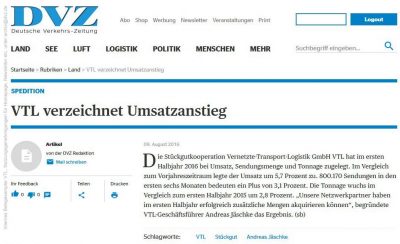 Bautagebuch VTL verzeichnet Umsatzanstieg