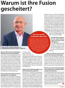 Warum ist Ihre Fusion gescheitert?
