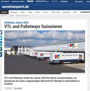 Artikel transaktuell VTL und Palletways wollen bis Januar 2020 ihre Netzte zusammenlegen